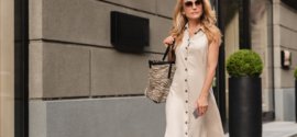 Tendências de moda Primavera/Verão 2027 com look feminino colorido e sofisticado