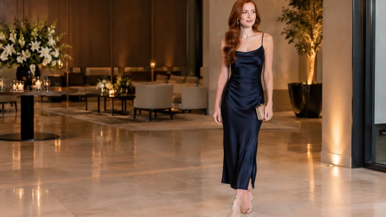 Mulher brasileira usando look elegante para dress code formal