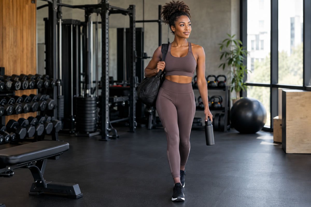 Look de academia feminino com roupa fitness estilosa e confortável