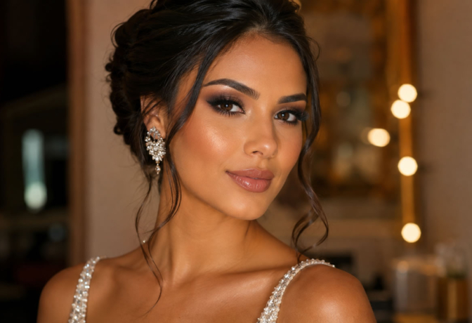 Maquiagem para formatura com olhos esfumados e pele iluminada