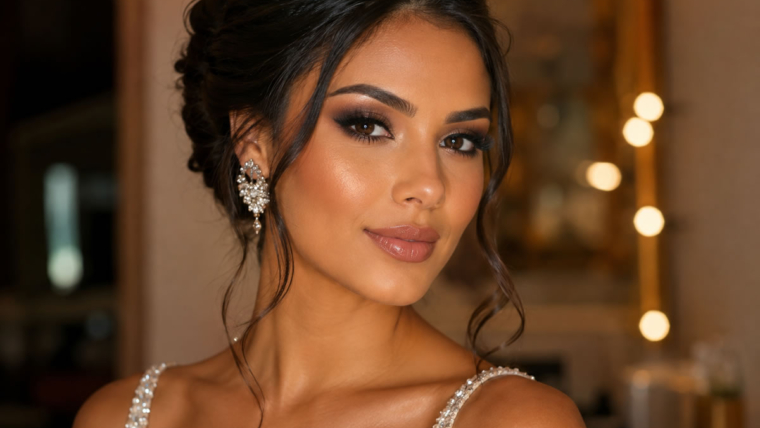 Maquiagem para formatura com olhos esfumados e pele iluminada