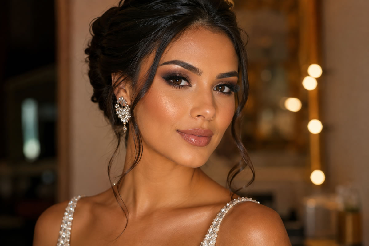 Maquiagem para formatura com olhos esfumados e pele iluminada