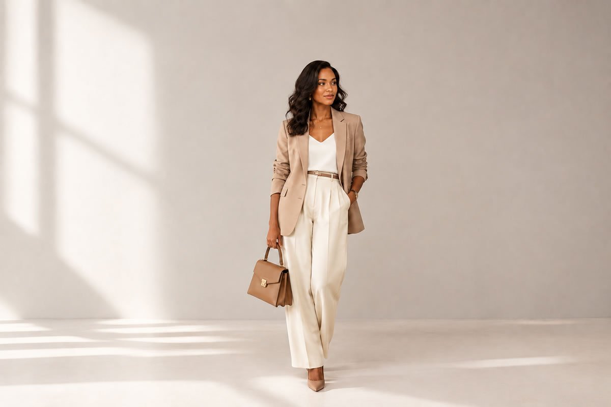 Looks femininos elegantes com diferentes combinações de roupas